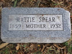 Martha J “Mattie” <I>Schuchman</I> Spear 