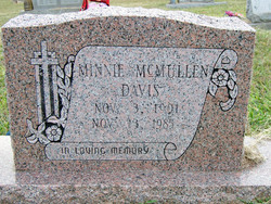 Minnie <I>McMullen</I> Davis 
