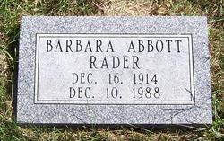 Barbara <I>Abbott</I> Rader 