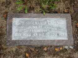 Ruth Alberta <I>Rose</I> Shoemaker Carlson 