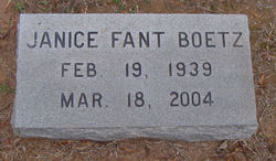 Janice <I>Fant</I> Boetz 