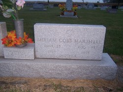 Miriam Irene <I>Cobb</I> Marshall 