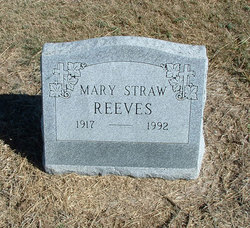 Mary Jane Elizabeth <I>Straw</I> Reeves 