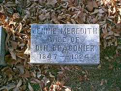 Virginia F “Jennie” <I>Meredith</I> Bragonier 