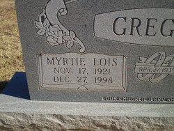 Myrtie Lois <I>Hughes</I> Gregory 