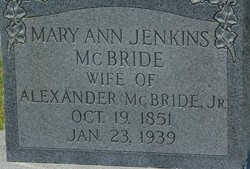 Mary Ann <I>Jenkins</I> McBride 