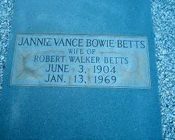Jannie Vance <I>Bowie</I> Betts 
