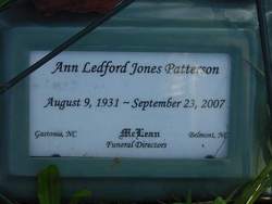 Ann Elizabeth <I>Ledford</I> Jones-Patterson 