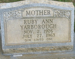 Ruby Ann <I>Carter</I> Yarborough 