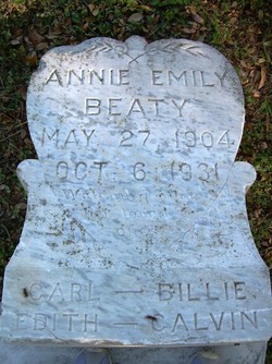 Annie Emily <I>Nottingham</I> Beaty 