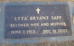 Sarah Etta <I>Bryant</I> Sapp 