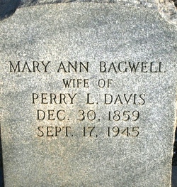 Mary Ann <I>Bagwell</I> Davis 