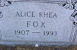Alice Mae <I>Rhea</I> Fox 
