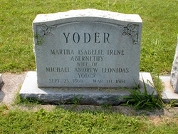 Martha Isabelle Irene <I>Abernethy</I> Yoder 