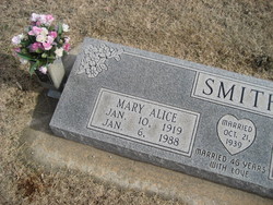 Mary Alice <I>Moon</I> Smith 