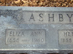 Eliza Ann <I>Baker</I> Ashby 