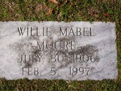 Willie Mabel <I>Abernathy</I> Moore 