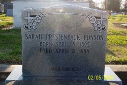 Sarah <I>Prestenback</I> Ponson 