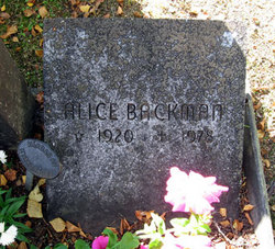 Alice Adele Viktoria <I>Backman</I> Ångdal 