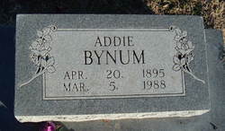 Anna Adeline “Addie” <I>Whitefield</I> Bynum 