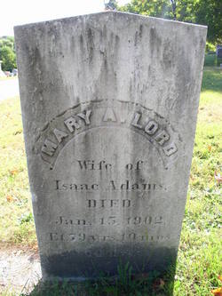 Mary A <I>Lord</I> Adams 