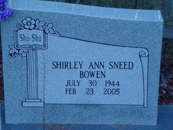 Shirley Ann <I>Sneed</I> Bowen 