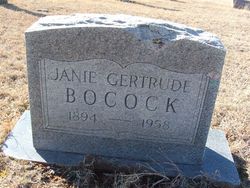 Janie Gertrude <I>Ellis</I> Bocock 