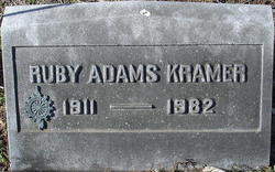 Ruby Elizabeth <I>Adams</I> Kramer 