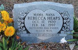 Rebecca Belle “Nana” <I>Hoag</I> Heaps 