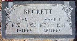Mary Josephine “Mame” <I>Ihler</I> Beckett 