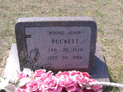 Winnie Vergie <I>Adair</I> Puckett 