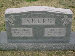 Alice Preston <I>Reynolds</I> Akers 