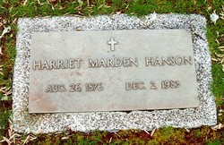 Harriet Alice <I>Marden</I> Hanson 