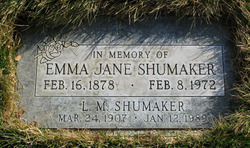 Emma Jane <I>Malloy</I> Shumaker 