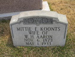 Mittie Elizabeth <I>Koonts</I> Aaron 