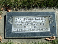 Martha Ann <I>Egbert</I> Aylett 