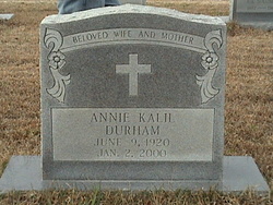 Annie <I>Kalil</I> Durham 