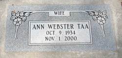 Ann <I>Webster</I> Taa 