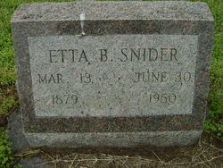 Etta Belle <I>Nichols</I> Snider 