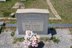 Elizabeth “Lizzie” <I>McAlister</I> Cartee 