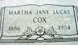 Martha Jane <I>Lucas</I> Cox 