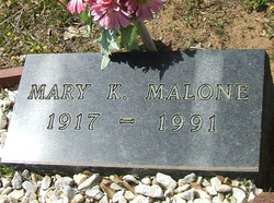 Mary K <I>Tilbury</I> Malone 