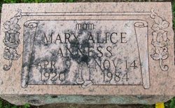 Mary Alice <I>Watson-Reeder</I> Aness 