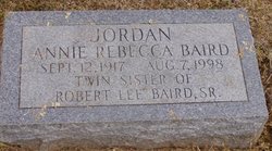 Annie Rebecca <I>Baird</I> Jordan 