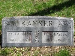 Mary A <I>Miller</I> Kayser 