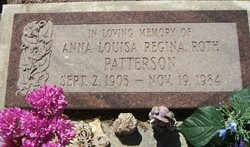Anna Louisa Regina <I>Roth</I> Patterson 