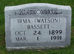 Irma <I>Watson</I> Bassett 