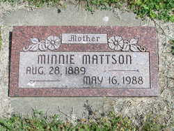Minnie Rebecca <I>Cook</I> Mattson 