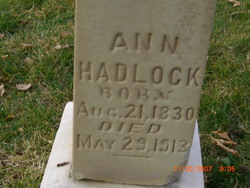 Ann <I>Hinchcliff</I> Hadlock 
