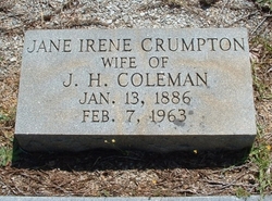 Jane Irene <I>Crumpton</I> Coleman 